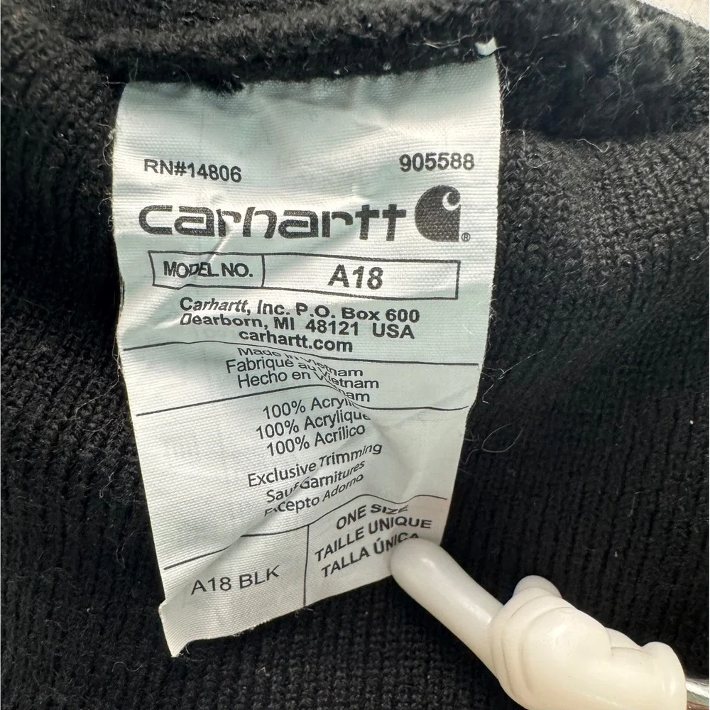 Carhartt A18 Watch Hat Beanie Bundle Black Dark Brown Heather Knit Cap 2 Pack